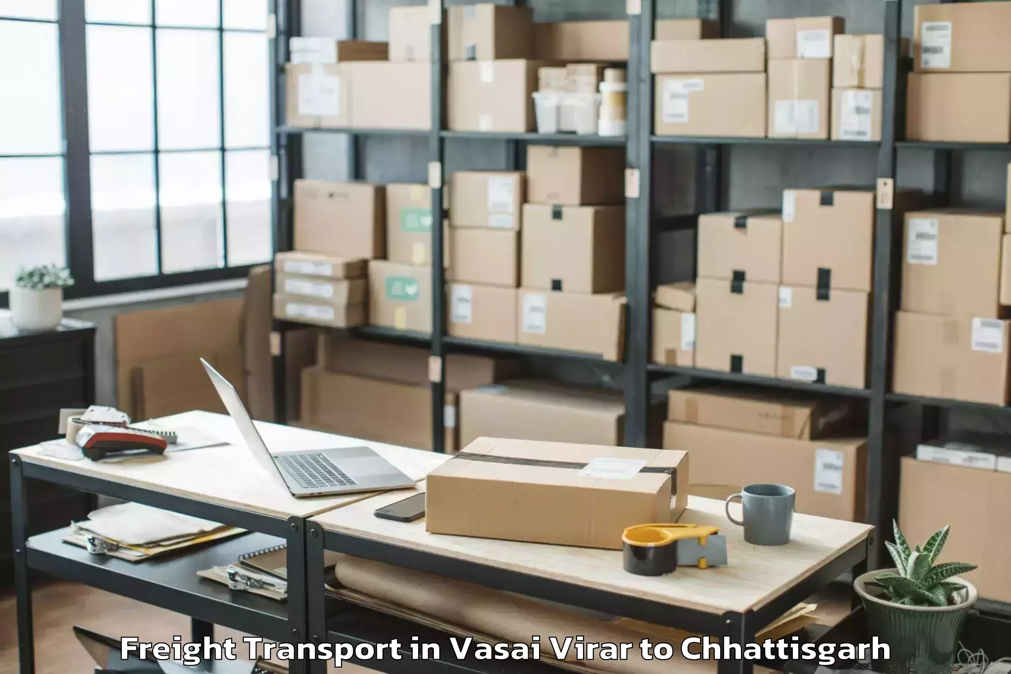 Book Vasai Virar to Bhanupratappur Freight Transport Online